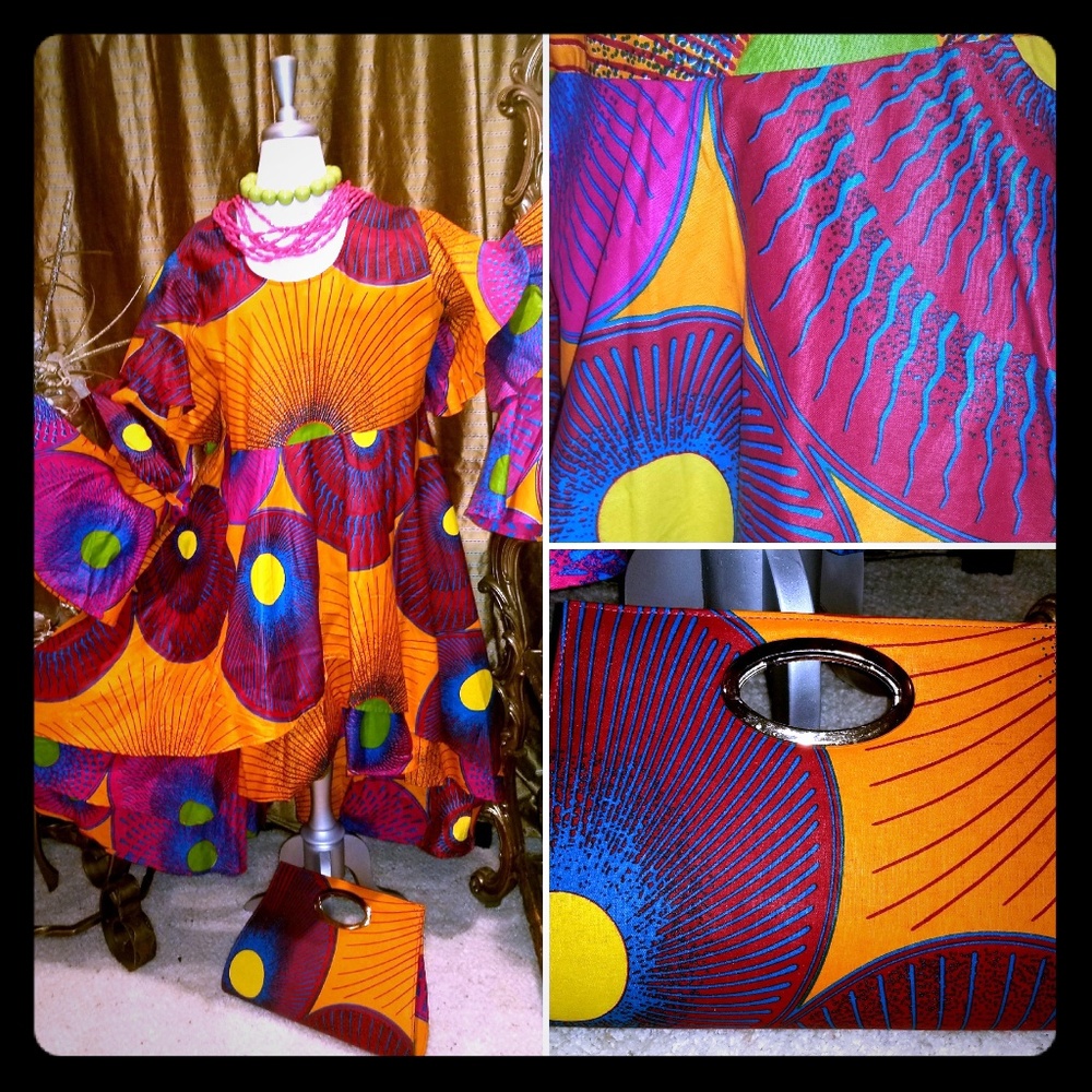 Hi lo Dress with Matching Clutch